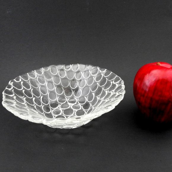 Coin Dot Hobnail Clear Glass Bowl Small - Picture 3 of 6
